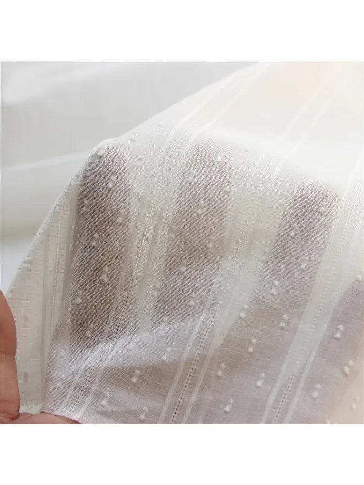 100X145CM White Cotton Cut Flower Jacquard Fabric