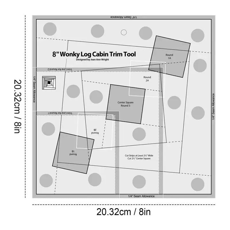 Acrylic Quilting Templates Ruler Acrylic Log Cabin Trim Tool