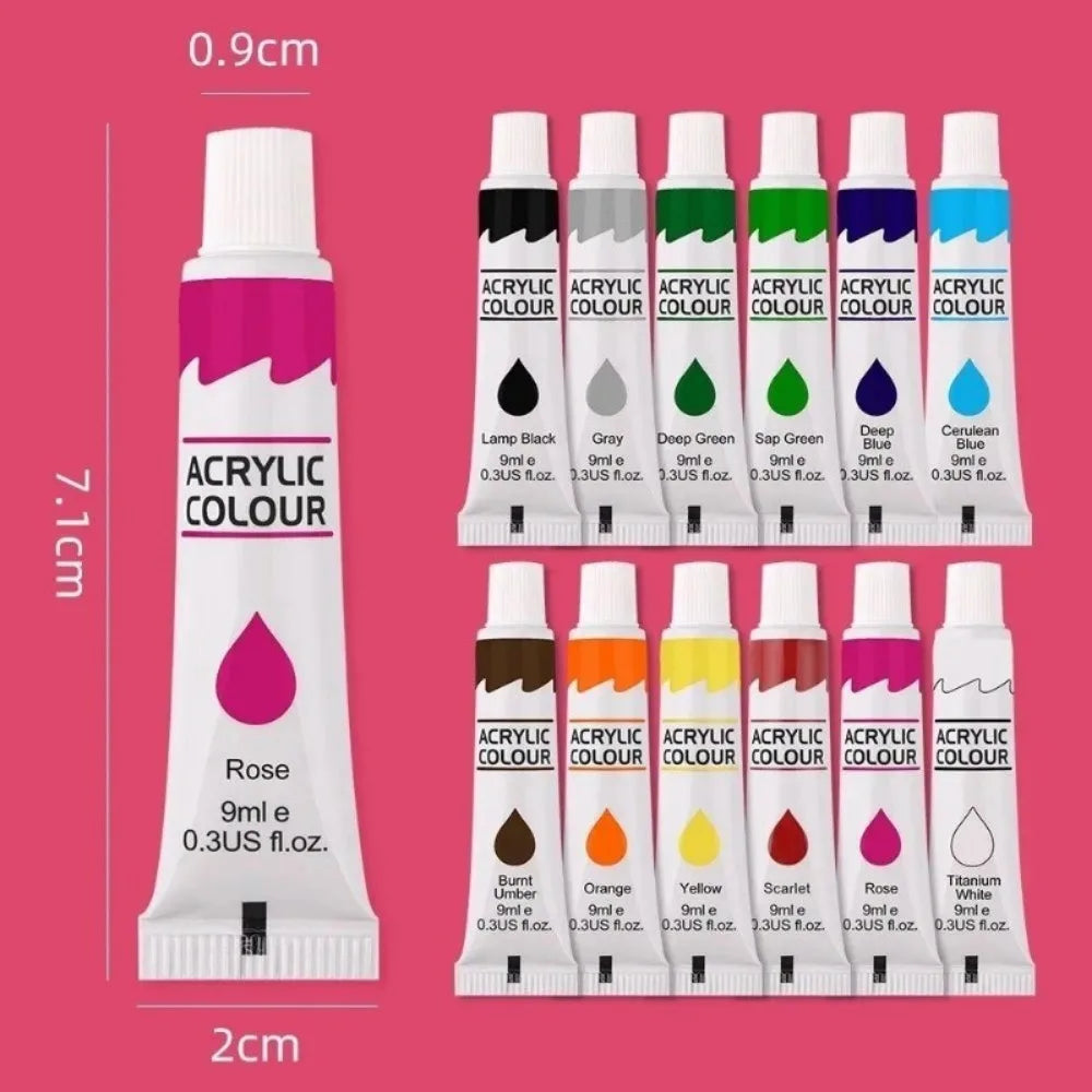 12 Color Acrylic Paint Set