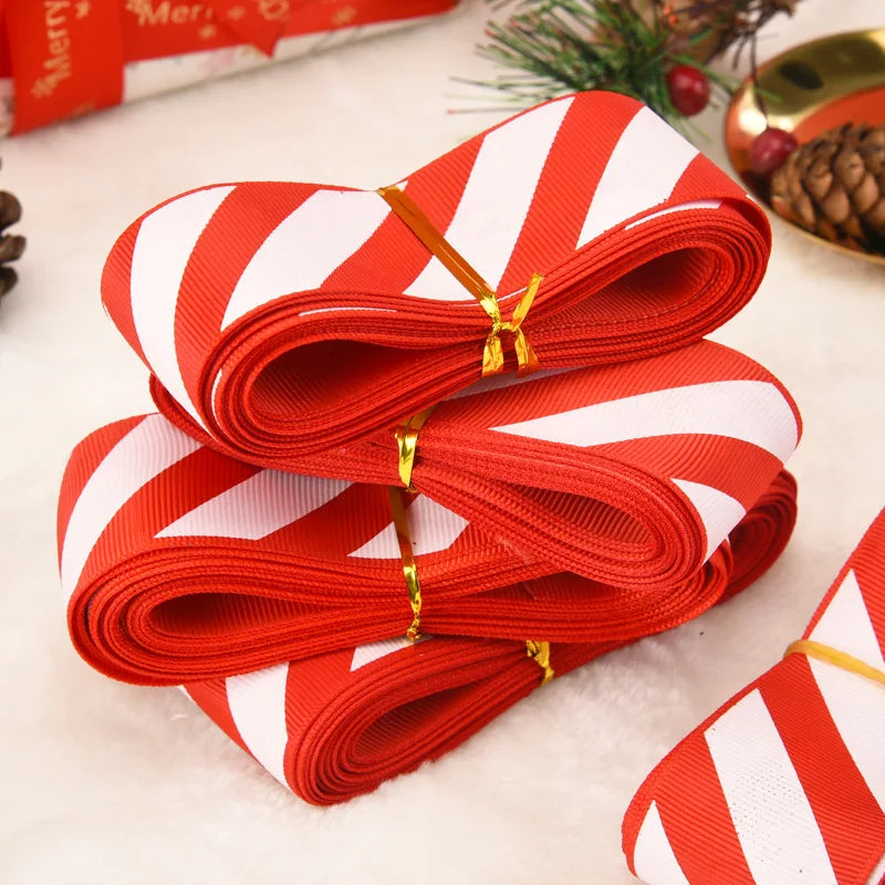 Stripe Red White Ribbon