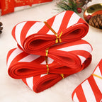 Stripe Red White Ribbon