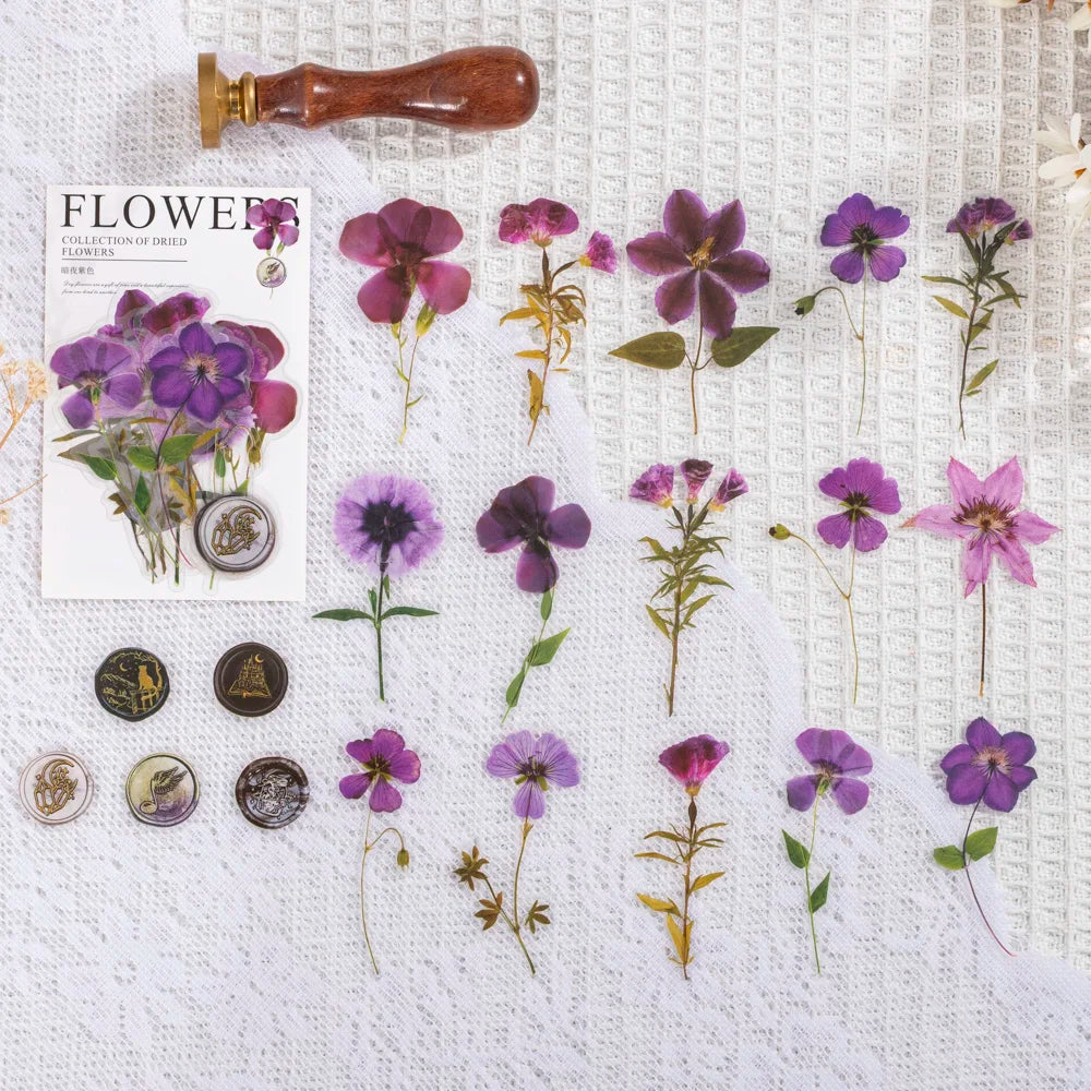 40 pcs/pack Vintage Dried flower Leaf specimen Stickers