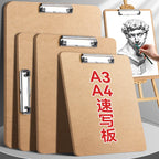 Drawing Board Sketch Pad with Clip Portable Wooden Easel