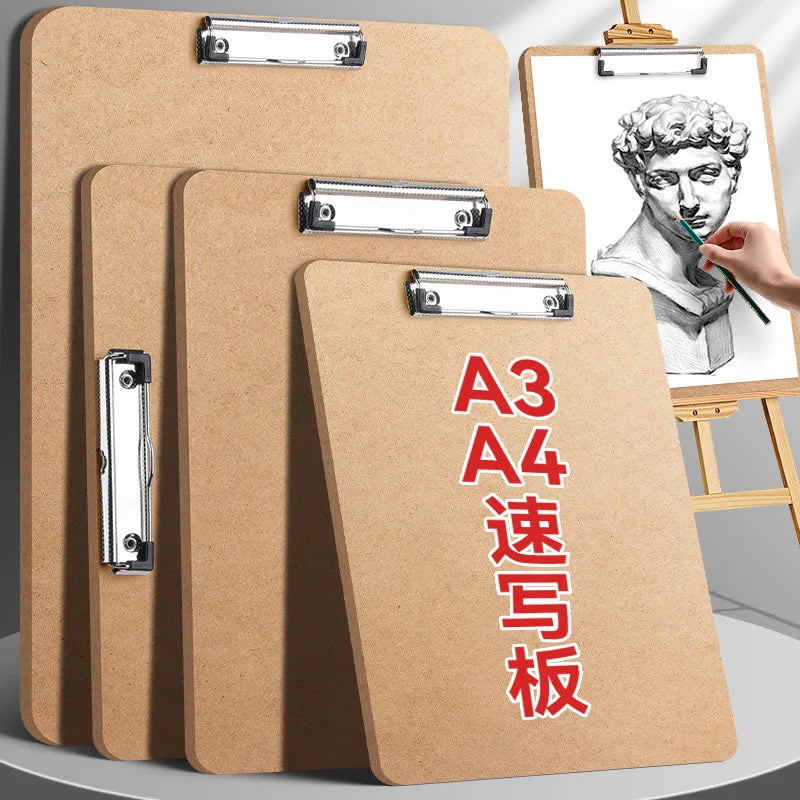 Drawing Board Sketch Pad with Clip Portable Wooden Easel