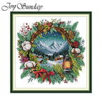 The Four Seasons Scenery Series in The Wreath Cross Stitch Kit