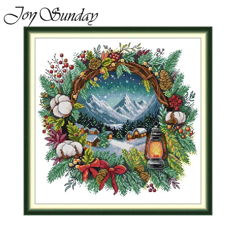 The Four Seasons Scenery Series in The Wreath Cross Stitch Kit