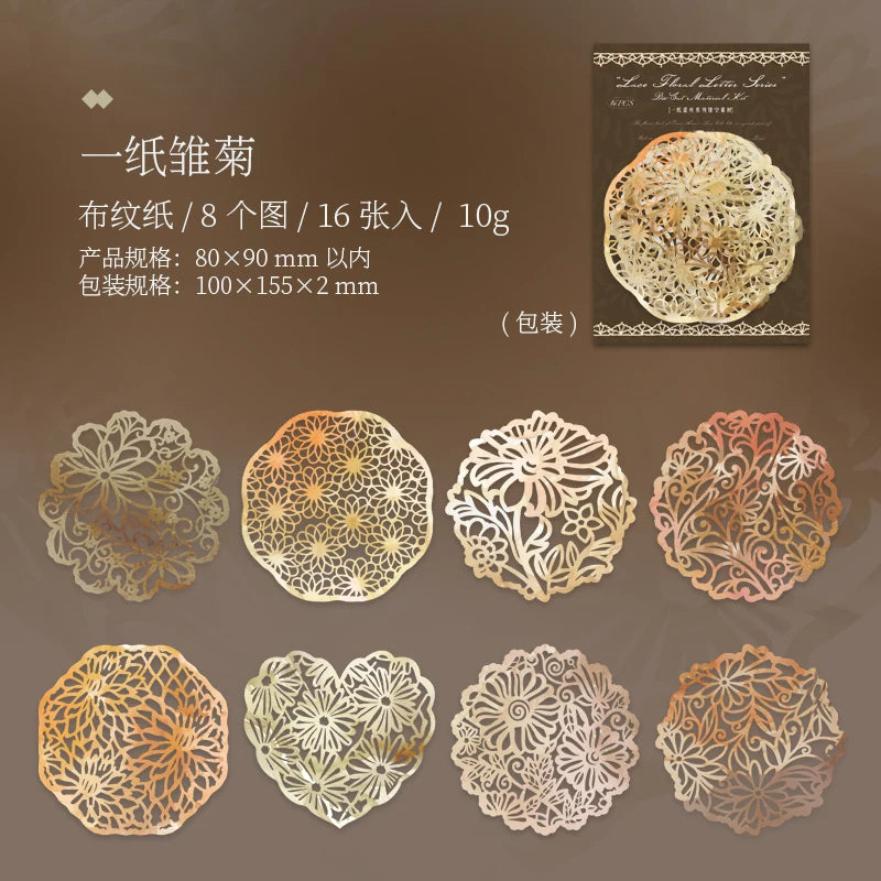 Journal GO 16pcs Lace Scrapbooking Paper