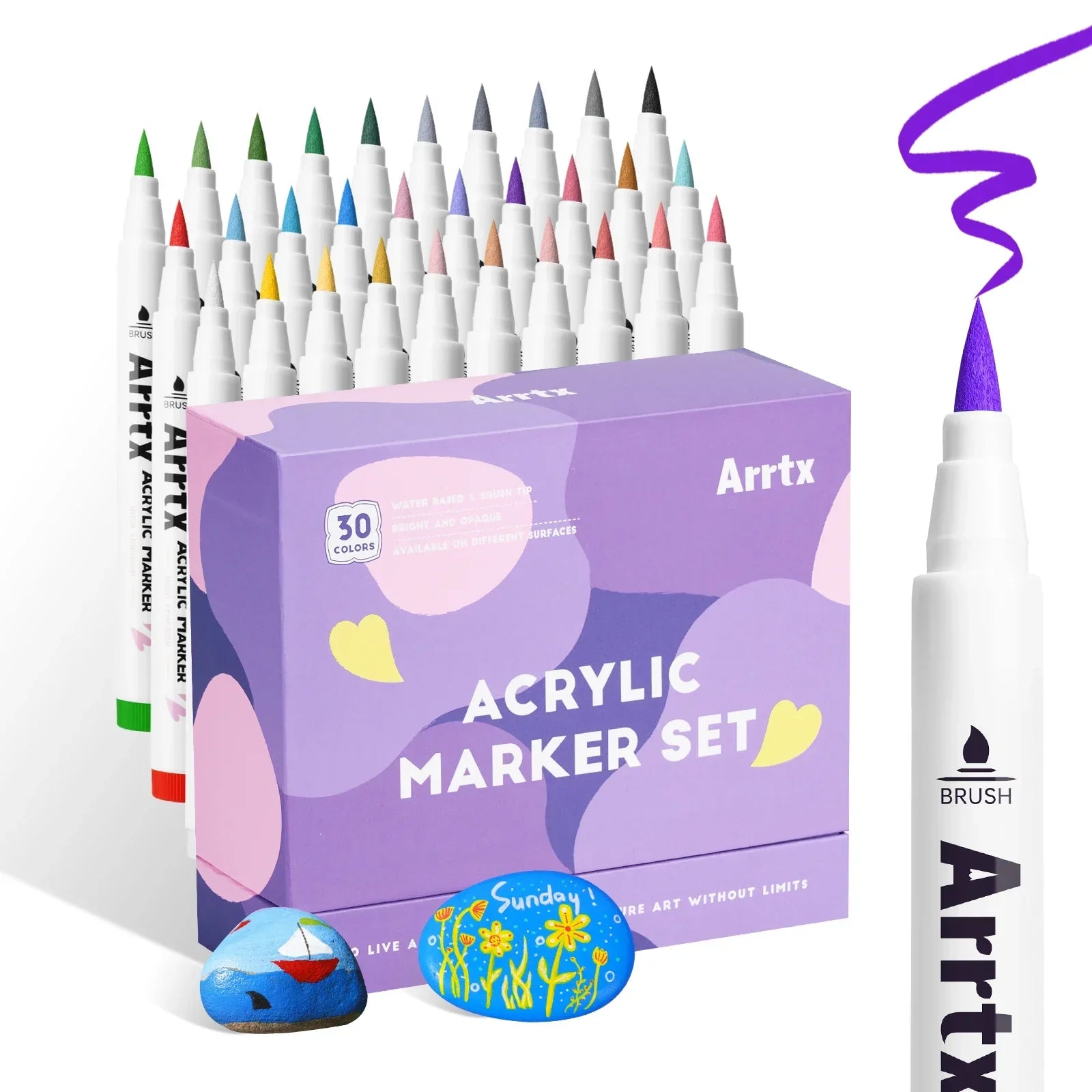 Arrtx 30 Colors Skin Color Acrylic Paint Pens