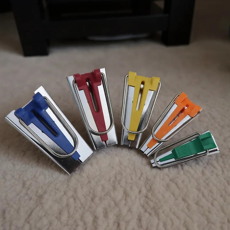 Bias Tape Makers Kit of 5 Sizes 1/4" 3/8" 1/2" 3/4" 1" DIY Quilting Tools Kit