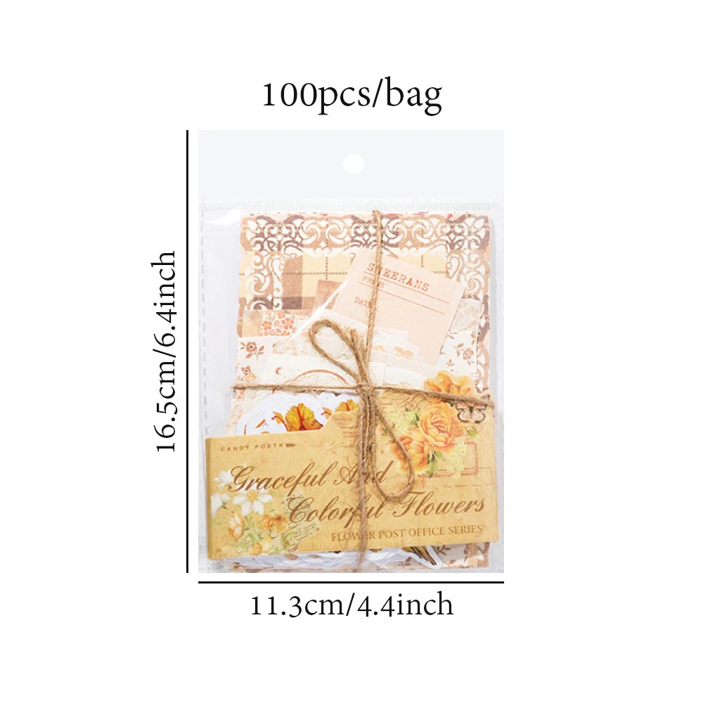 100pcs/set Mixed Material Pack Flower Lace Handbook