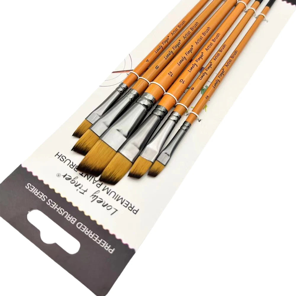 6pcs Artist Paint Brush Set Professional Anti-Shedding