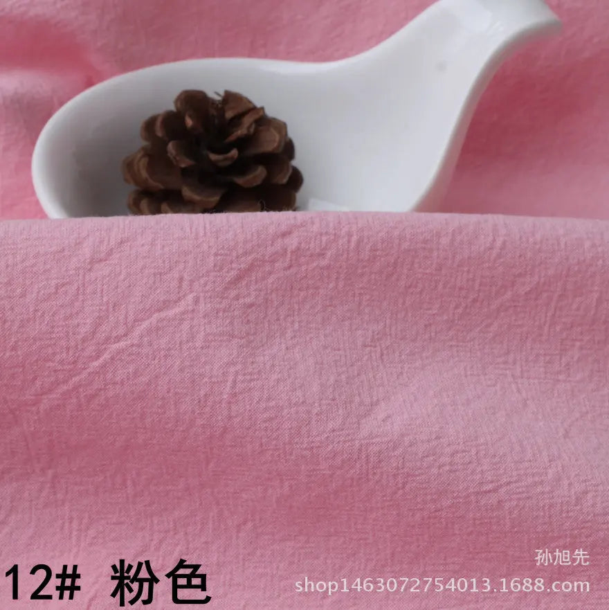 Cotton Linen Fabric Skin Texture Crepe
