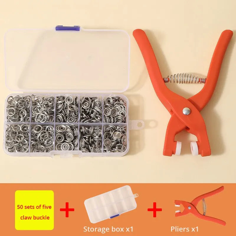 Snap Button Kit with Hand Pressure Pliers 50pcs Snaps