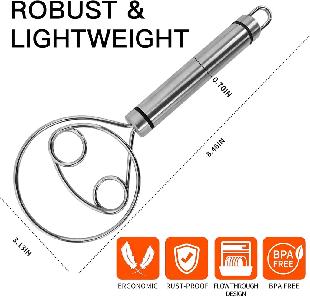 Stainless Steel Danish Dough Whisk