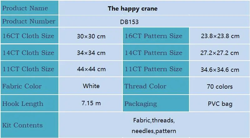 The Happy Crane Cross Stitch Kit