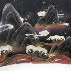 Chiffon Fabric Chinese Landscape Printing