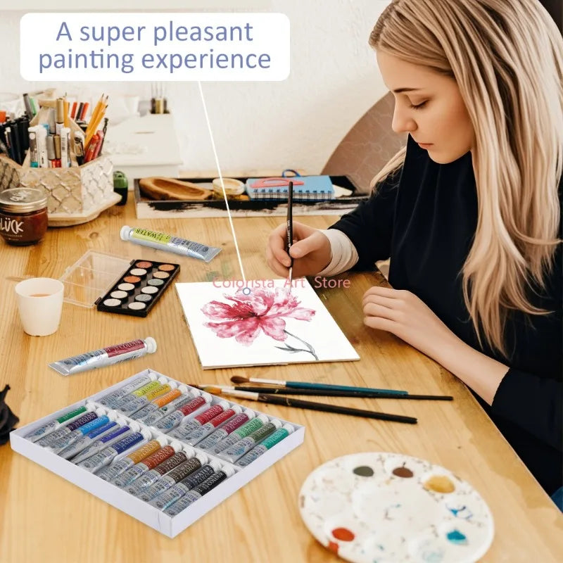 Marie's Artist Pearlescent Watercolor Painting Set 24 Colors