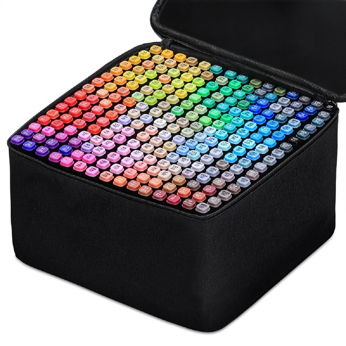 Dual Tip Artist Alcohol Markers Set with Carrying Case