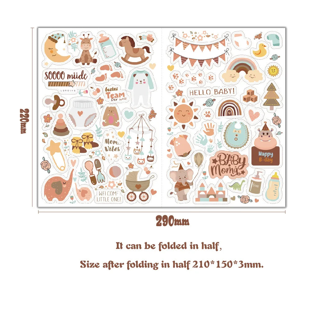 4 sheets/pack Baby Scrapbook Stickers