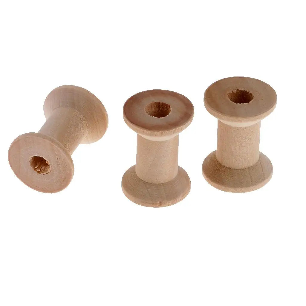 10 Pieces Small Wooden Spools