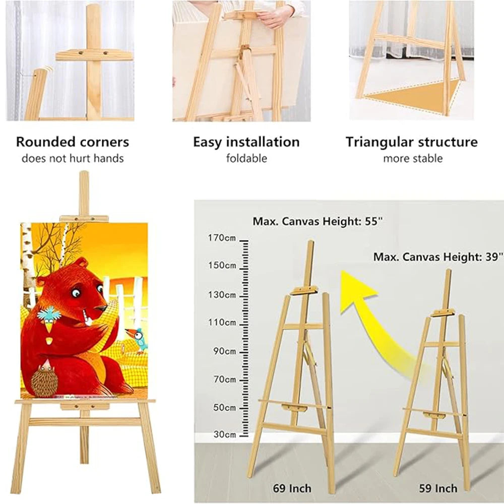 Easel Stand 59’ Canvas Easel for Painting
