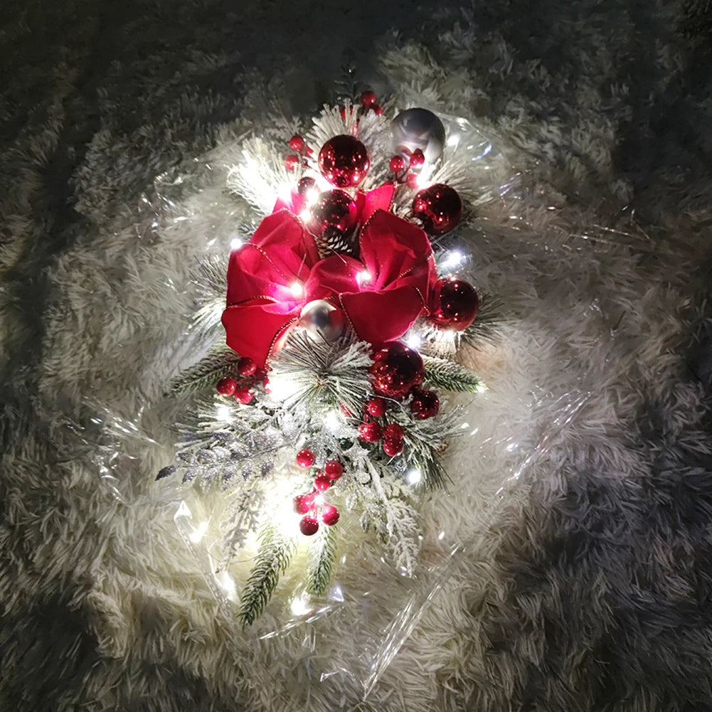 Christmas Staircase Decoration Wreath LED Decoration