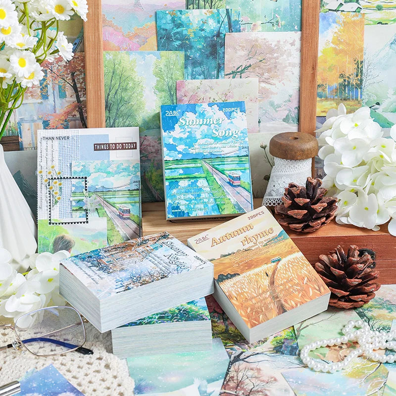 200 sheet Four Seasons Landscape material paper