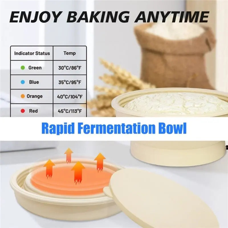 Round Foldable Electric Temperature-Control Bread Proofing Basket