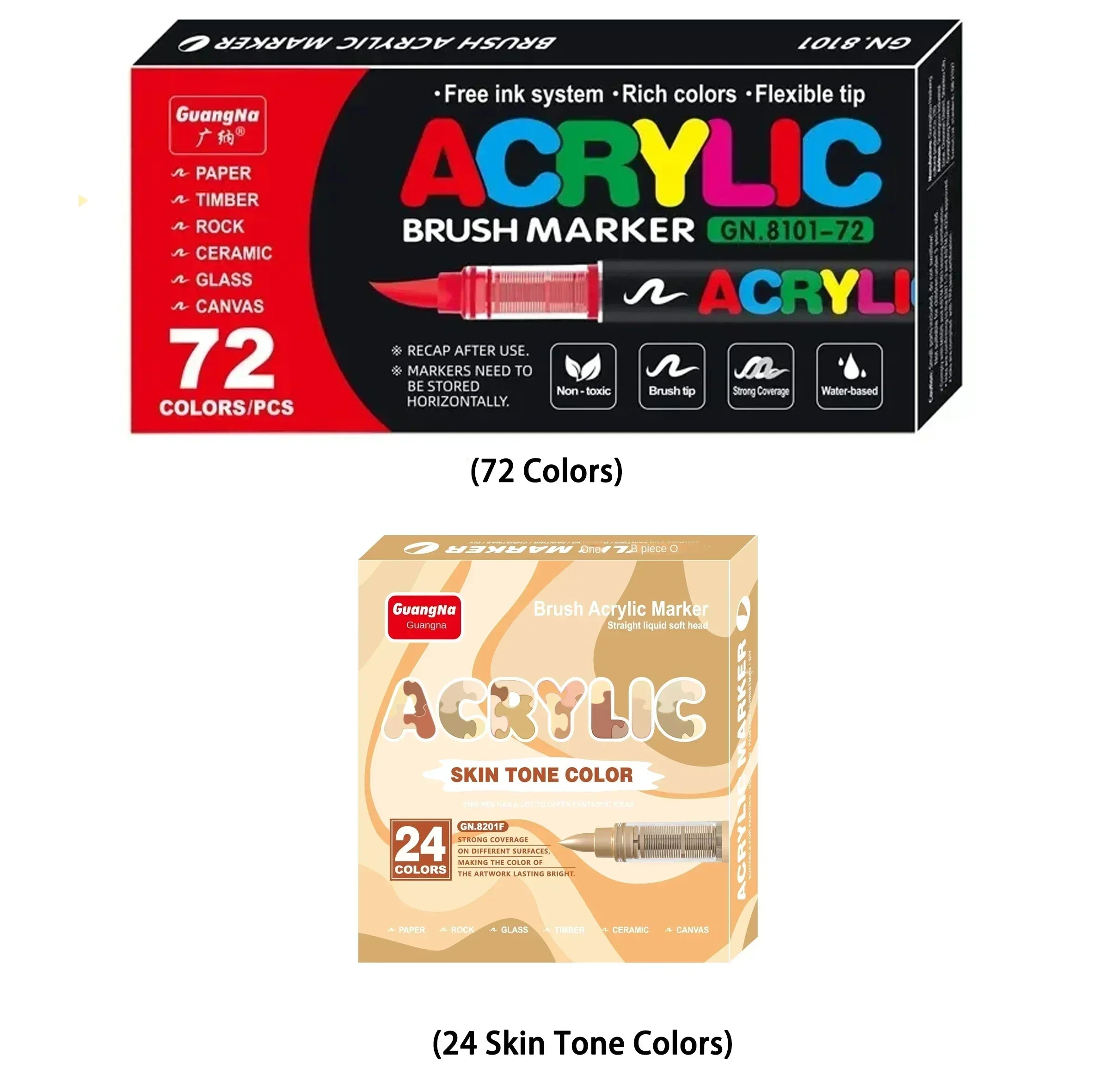 360/12 Colors Acrylic Paint Pens Markers Brush Tip