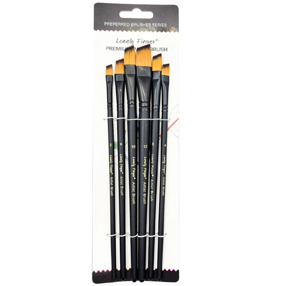 6pcs Artist Paint Brush Set Professional Anti-Shedding