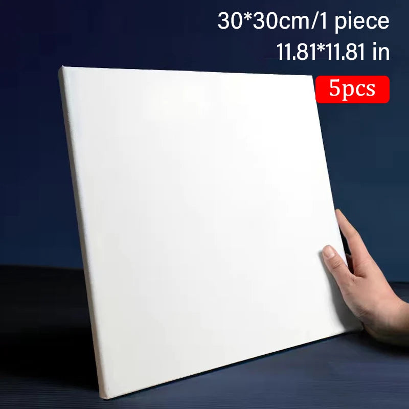 5pcs White Blank Square Artist Canvas