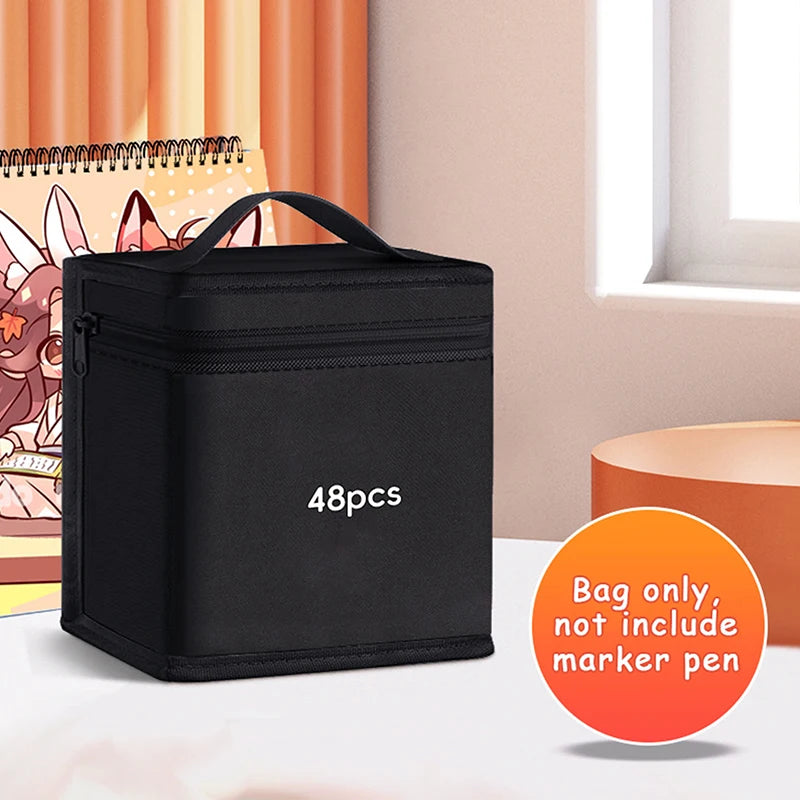 12/24/36/48Pcs Pencil Bag Art Marker Pen Storage Bag Large Capacity