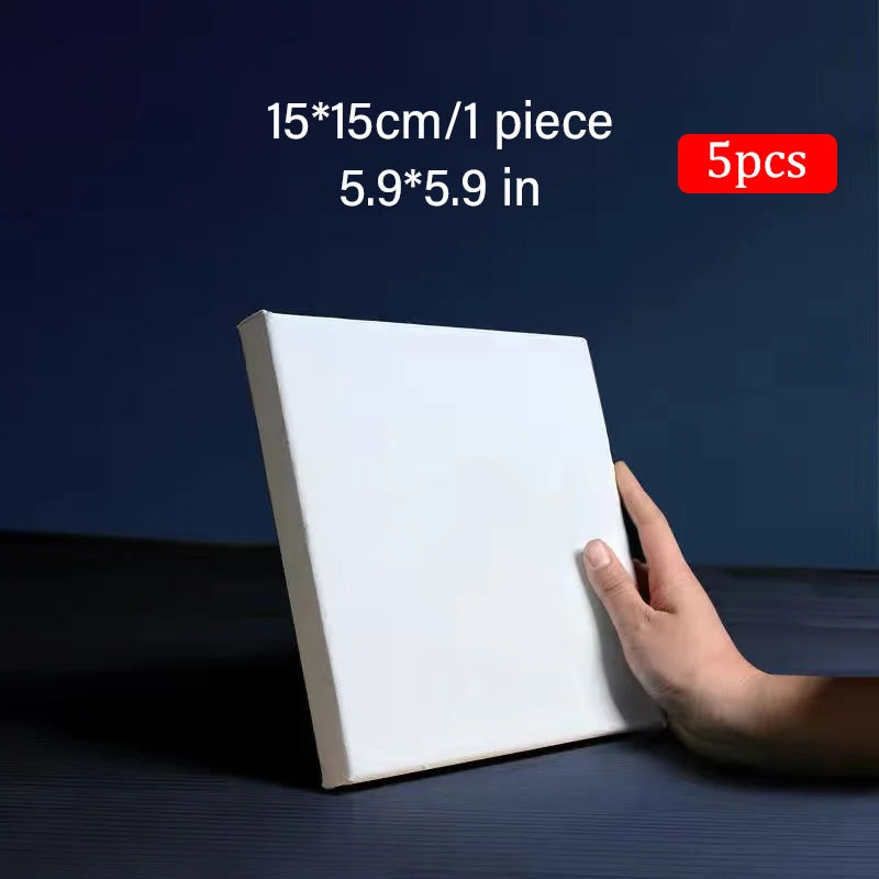 5pcs White Blank Square Artist Canvas