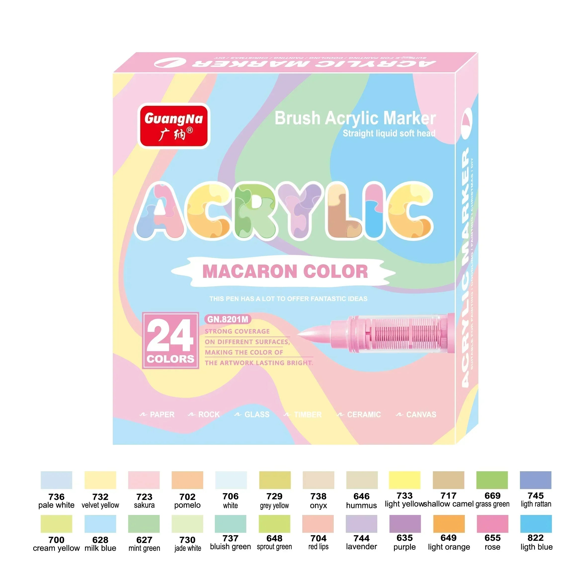 360/12 Colors Acrylic Paint Pens Markers Brush Tip