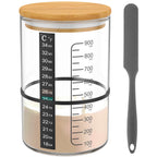 Sourdough Starter Jar Kit 900ml Clear Glass Kitchen Tools