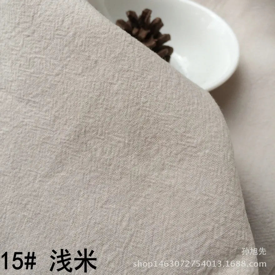 Cotton Linen Fabric Skin Texture Crepe