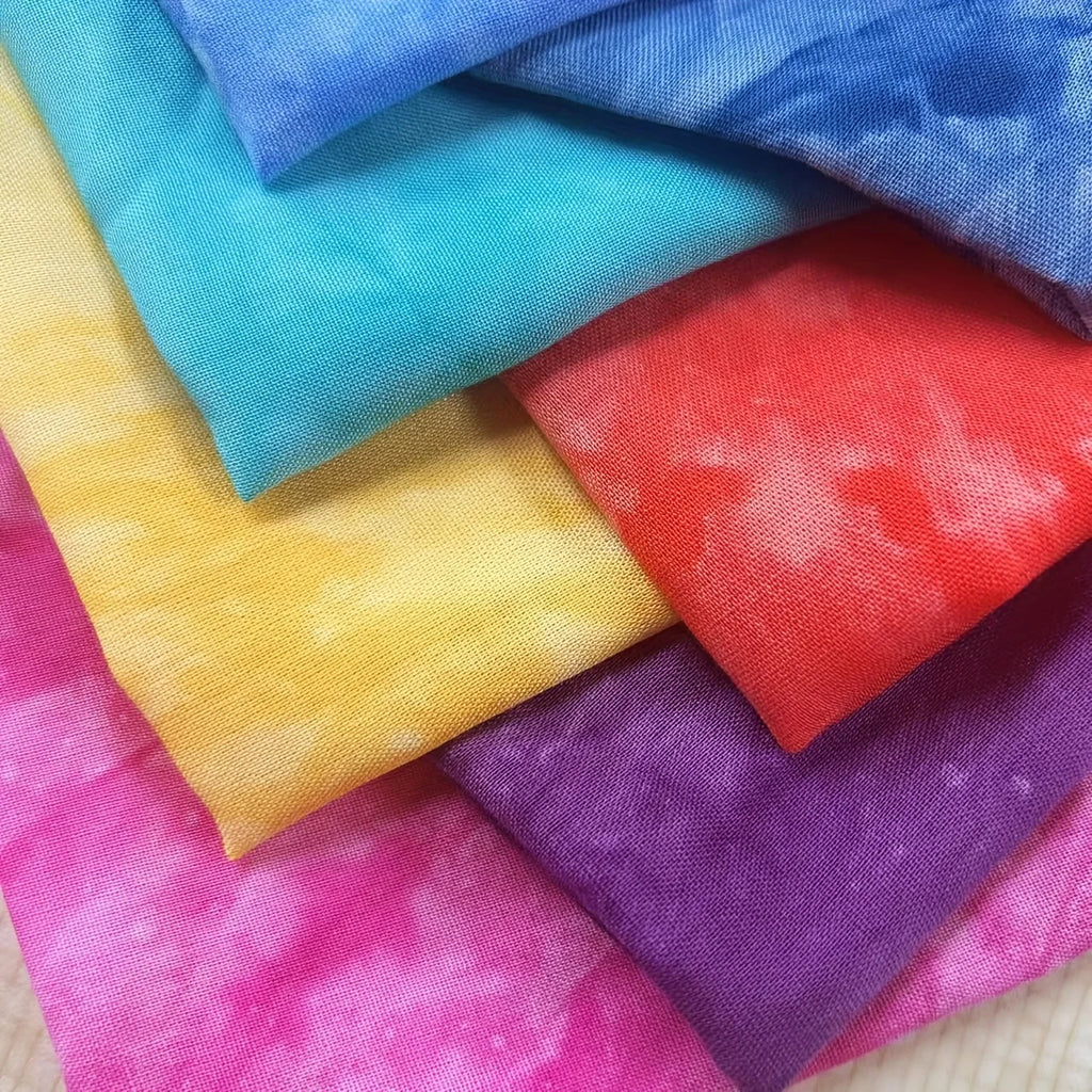 8-pcs tie dye gradient quilted fabric