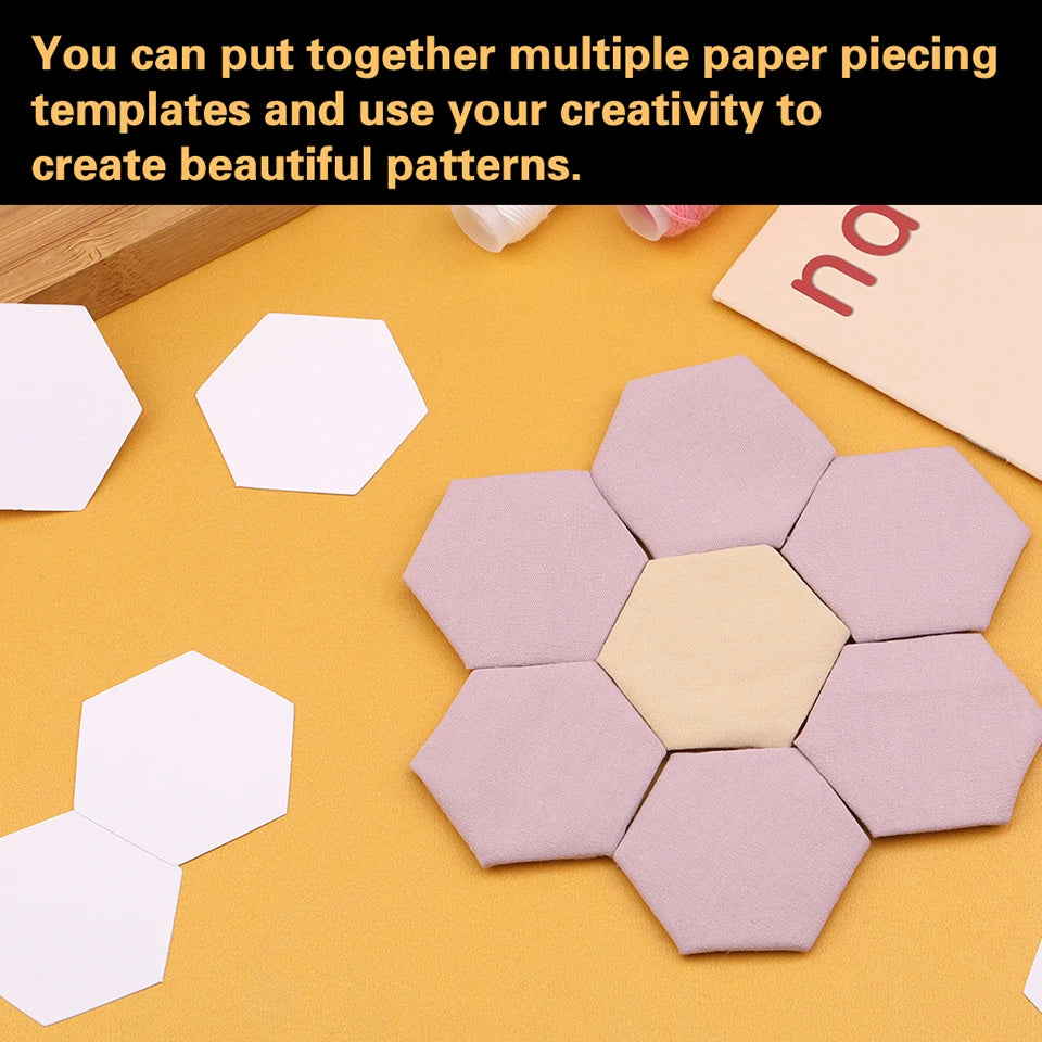 100/200/300 Count Paper Piecing Shapes Hexagon Paper Piecing Templates