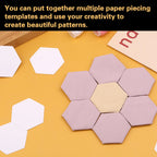 100/200/300 Count Paper Piecing Shapes Hexagon Paper Piecing Templates