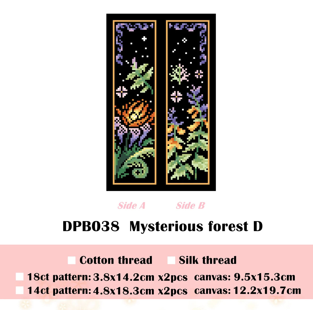 Mysterious forest patterns cross stitch kit