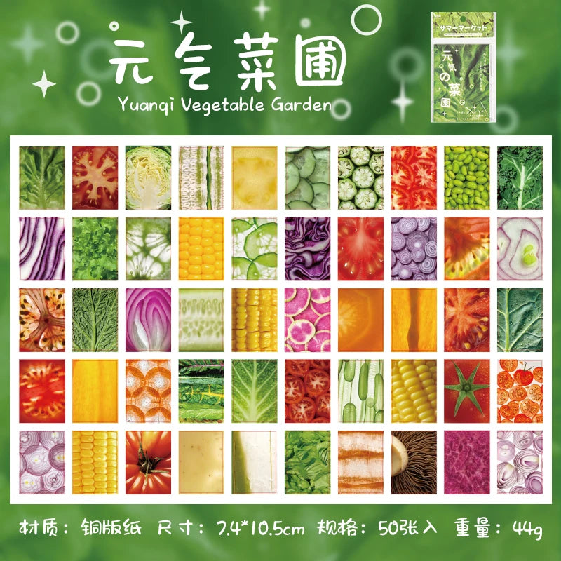 50sheets Memo Material Retro Food Pattern Craft Paper