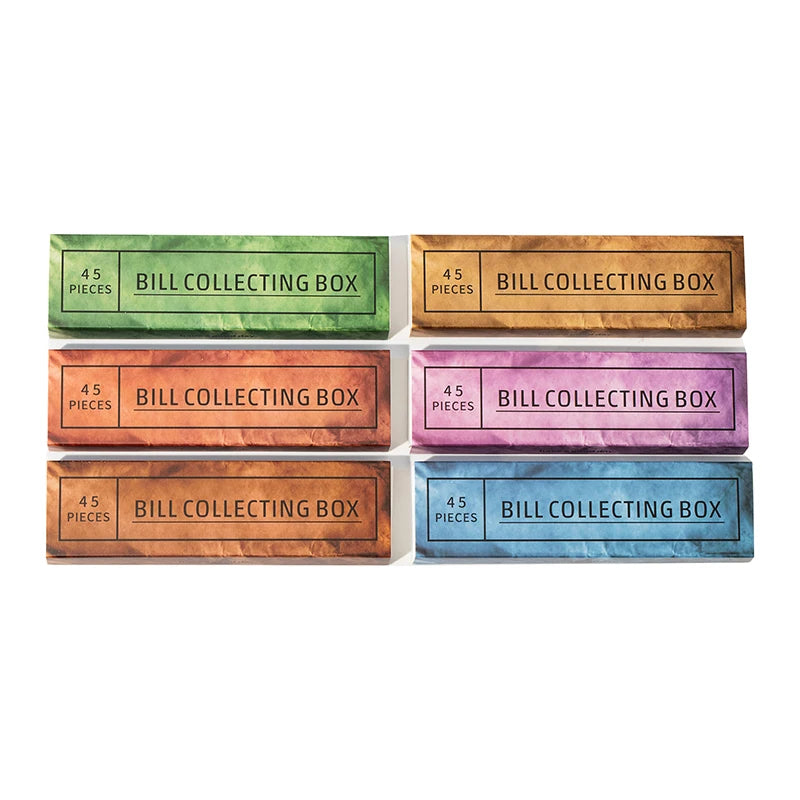 Vintage Boxed Stickers 45 pcs Ticket Style Retro Decor Sticker Scrapbooking