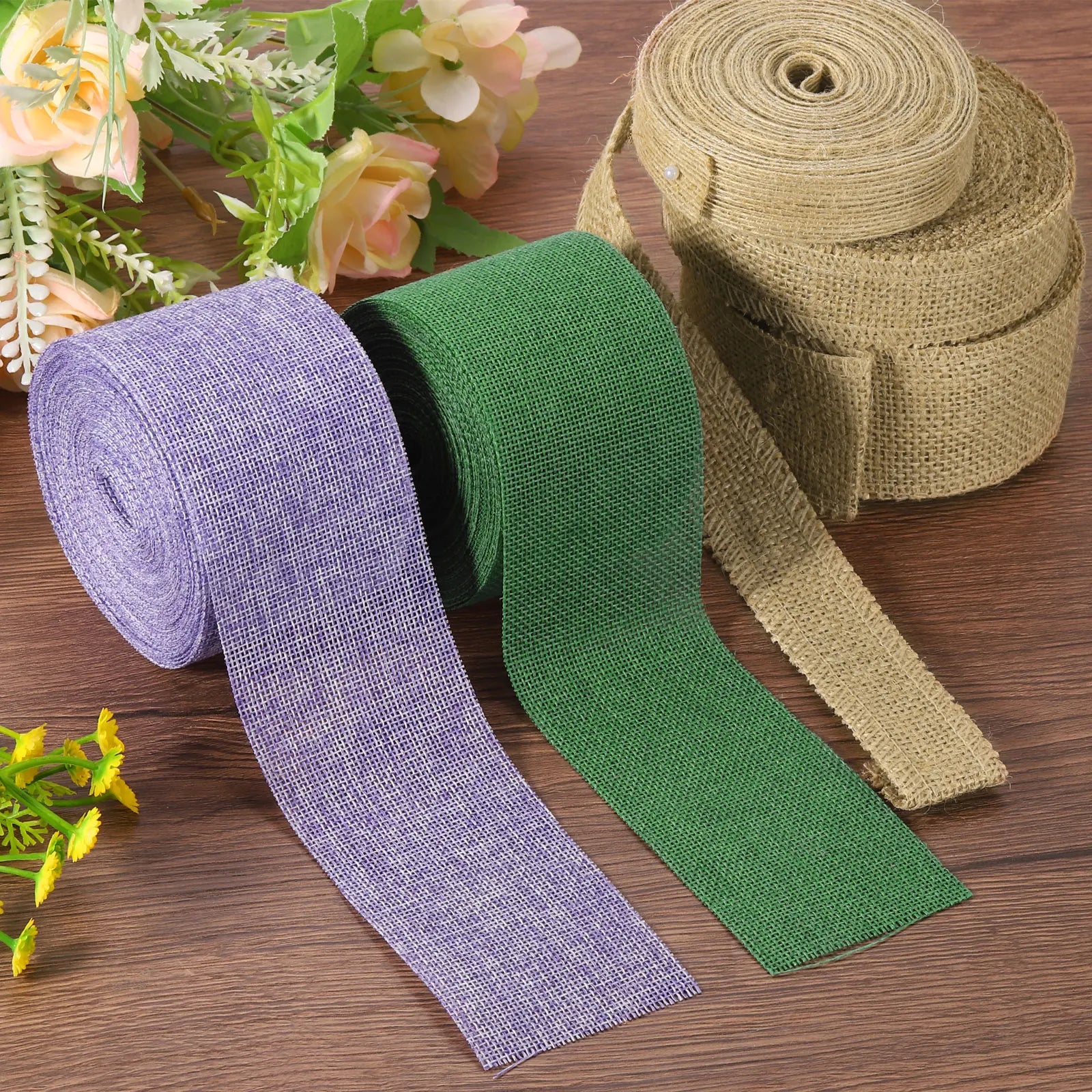 10 Yards Natural Burlap Ribbon