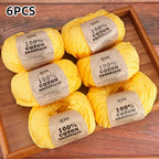 6pcs Cotton Soft Breathable Yarn