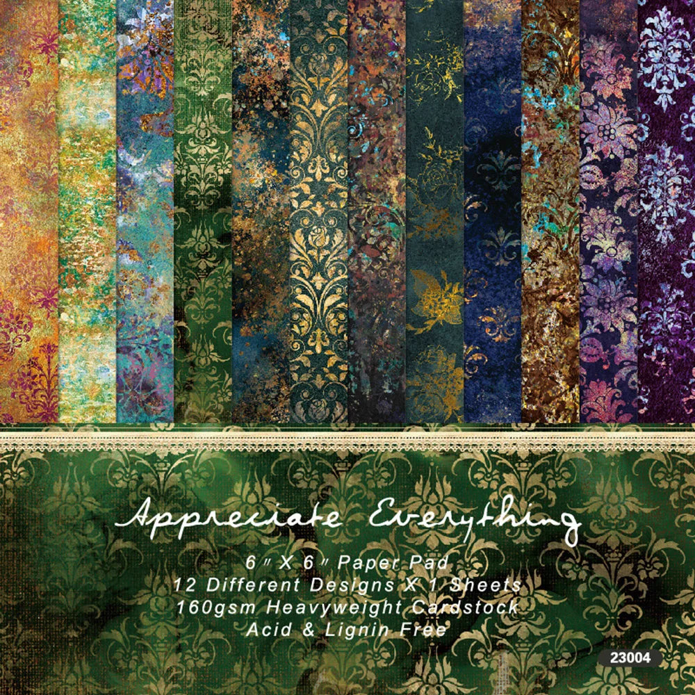 12 Sheets Baroque Style Scrapbooking Material