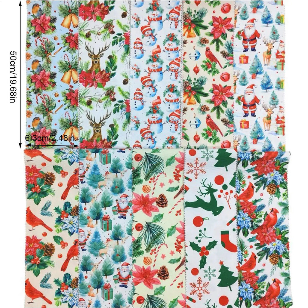 40pcs Christmas Fabric Squares Jelly Roll Strips