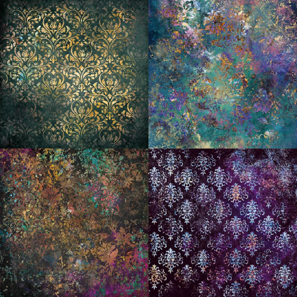 12 Sheets Baroque Style Scrapbooking Material
