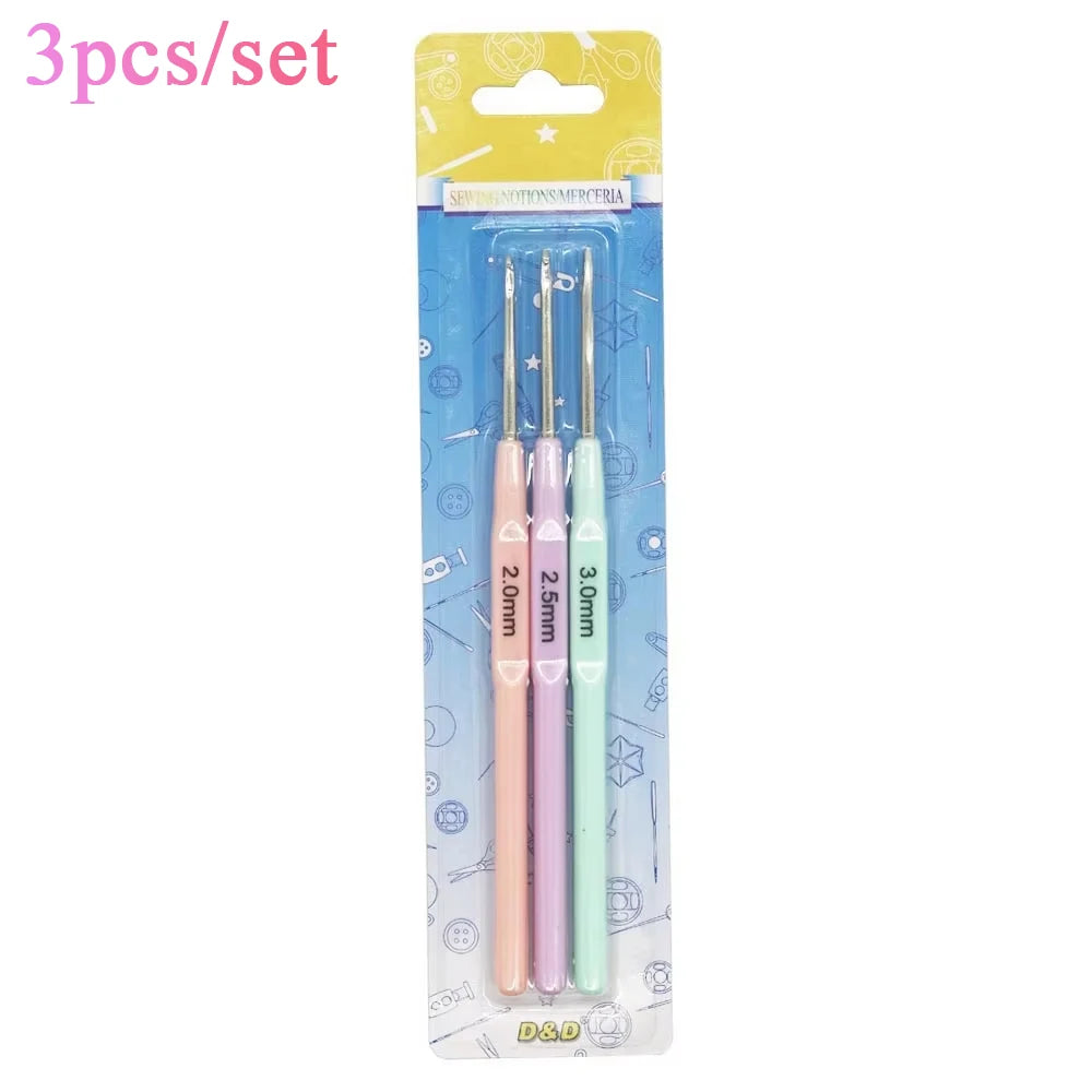 3pcs/set Plastic Crochet Hooks Set