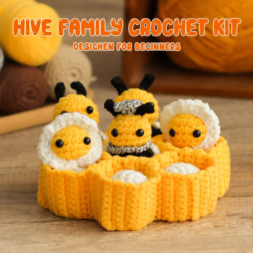 Crochet Kit for Adults Honeycomb Bee