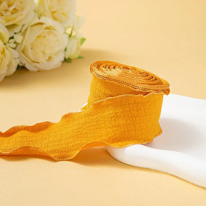 4CM 9 Meters/Roll Wrinkled Lace Edge Ribbons